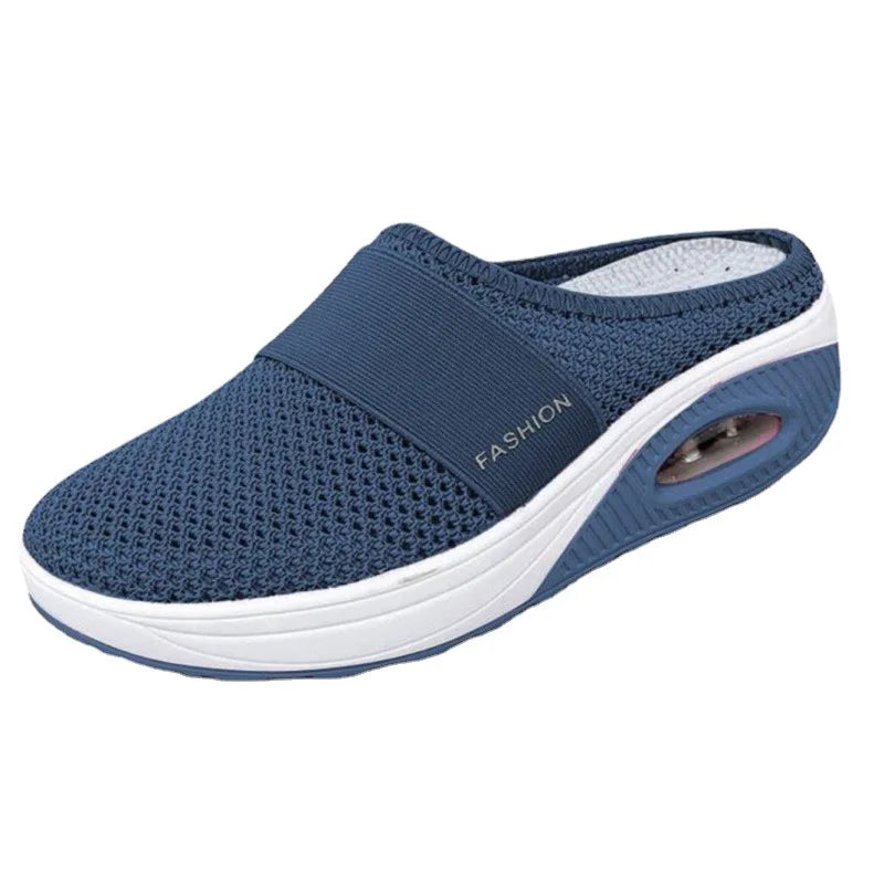 Shoes Air Women Walking Cushion Slip-On  Orthopedic Diabetic Ladies Platform Mules Mesh Lightweight Slipper Wedge Female Sneaker