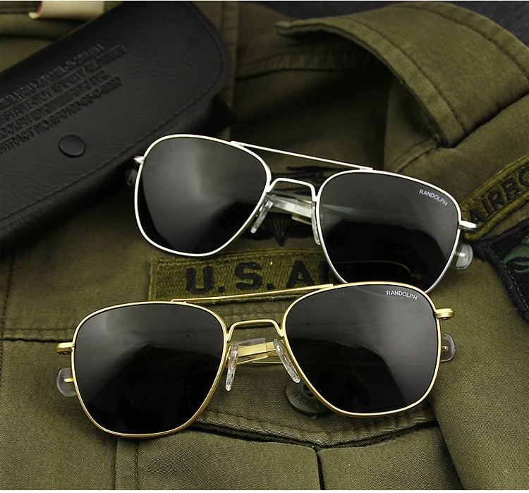 Pilot RE Sunglasses Men Top Quality Sun Glasses For Male American Army Military Glass Lens AO Lens Oculos