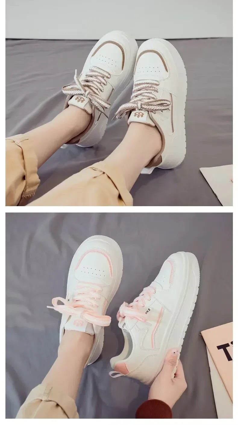 Platform Running Sneakers 2024 New Women Tennis shoes Woman Walking Chunky Sneakers white Casual Vulcanized Shoes