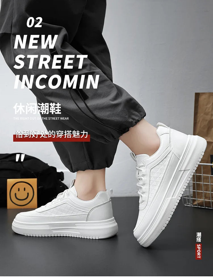 Men's Casual Sneaker Light Walking Tennis Shoes for Men 2024 Fashion Outdoor Thick Non-slip Platform White Shoes Male Zapatillas