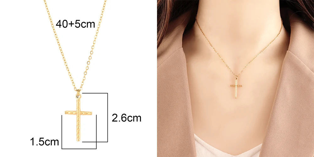 18k Gold Plated Stainless Steel Snake Chain Choker Necklace For Woman Cross Pendants Necklaces Gifts Men Jewelry Wholesale