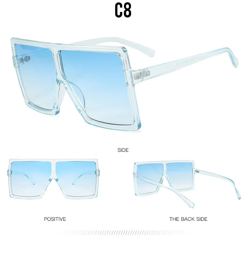 Brand Designer Oversized Square Sunglasses For Women Big UV400 Sun Glasses Womens Sunglasses