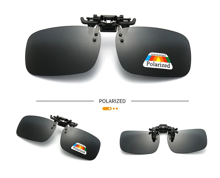 Polarized Clip Sunglasses Myopia Glasses Clip Driver Fishing Outdoor Cycling Night Vision Myopia Clip-on Sun Shading Eyeglasses