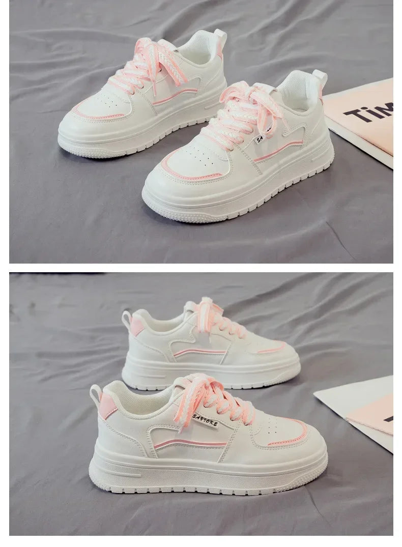 Platform Running Sneakers 2024 New Women Tennis shoes Woman Walking Chunky Sneakers white Casual Vulcanized Shoes