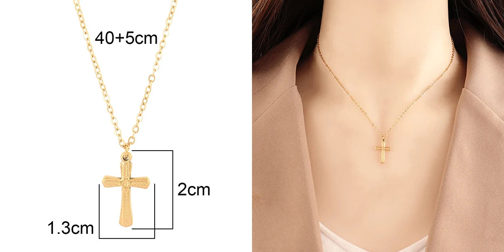 18k Gold Plated Stainless Steel Snake Chain Choker Necklace For Woman Cross Pendants Necklaces Gifts Men Jewelry Wholesale