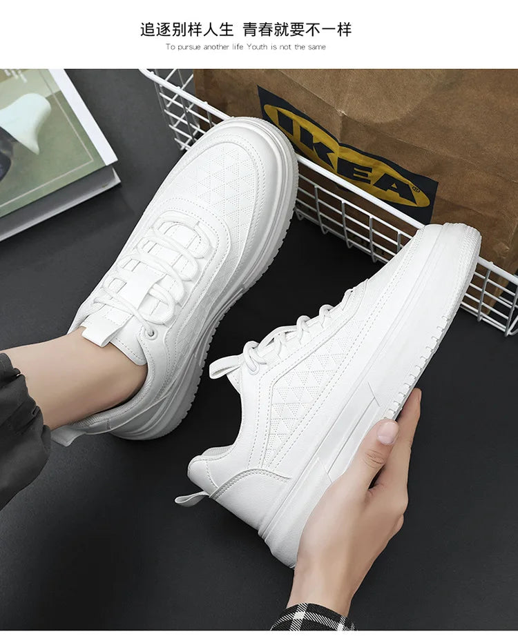 Men's Casual Sneaker Light Walking Tennis Shoes for Men 2024 Fashion Outdoor Thick Non-slip Platform White Shoes Male Zapatillas