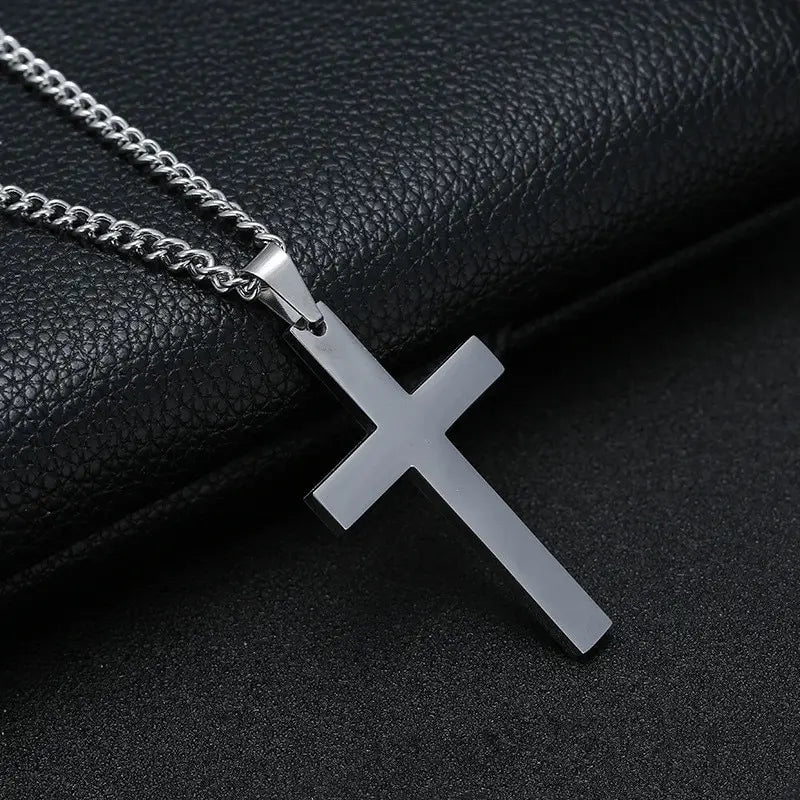 Stainless Steel Hot Inverted Cross Necklaces For Men Women Punk Rock Inverted Cross Necklace Jewelry Gift