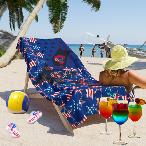 Beach Towel - USA Eagle Red White and Blue Honor